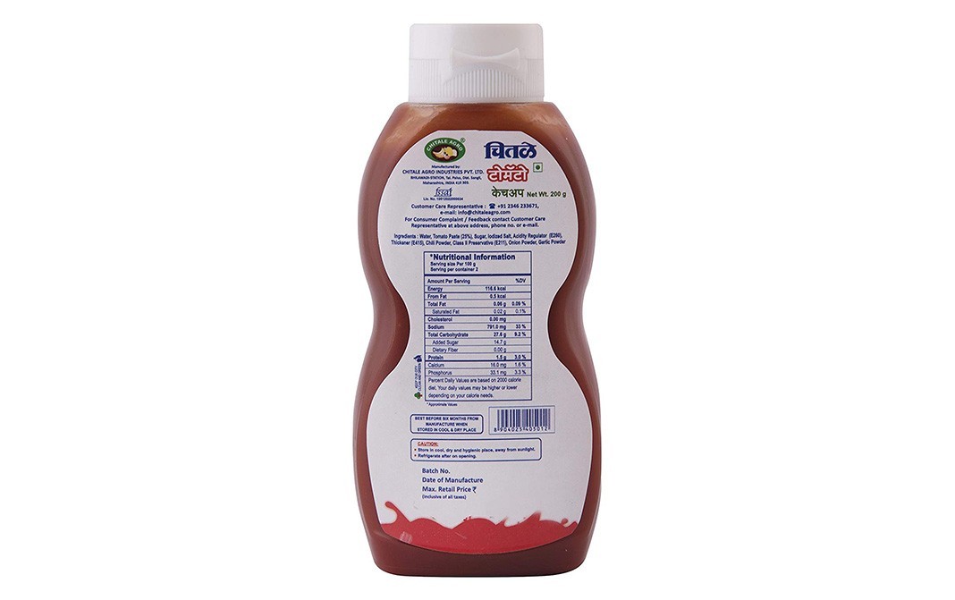 Chitale Agro Tomato Ketchup    Plastic Bottle  200 grams